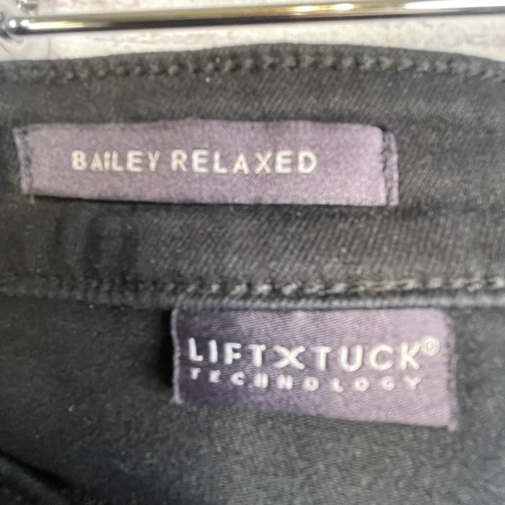 NYDJ Bailey Relaxed Jeans 14 Stretch Black Straight Leg Lift Tuck Ankle Jeans - Picture 8 of 16